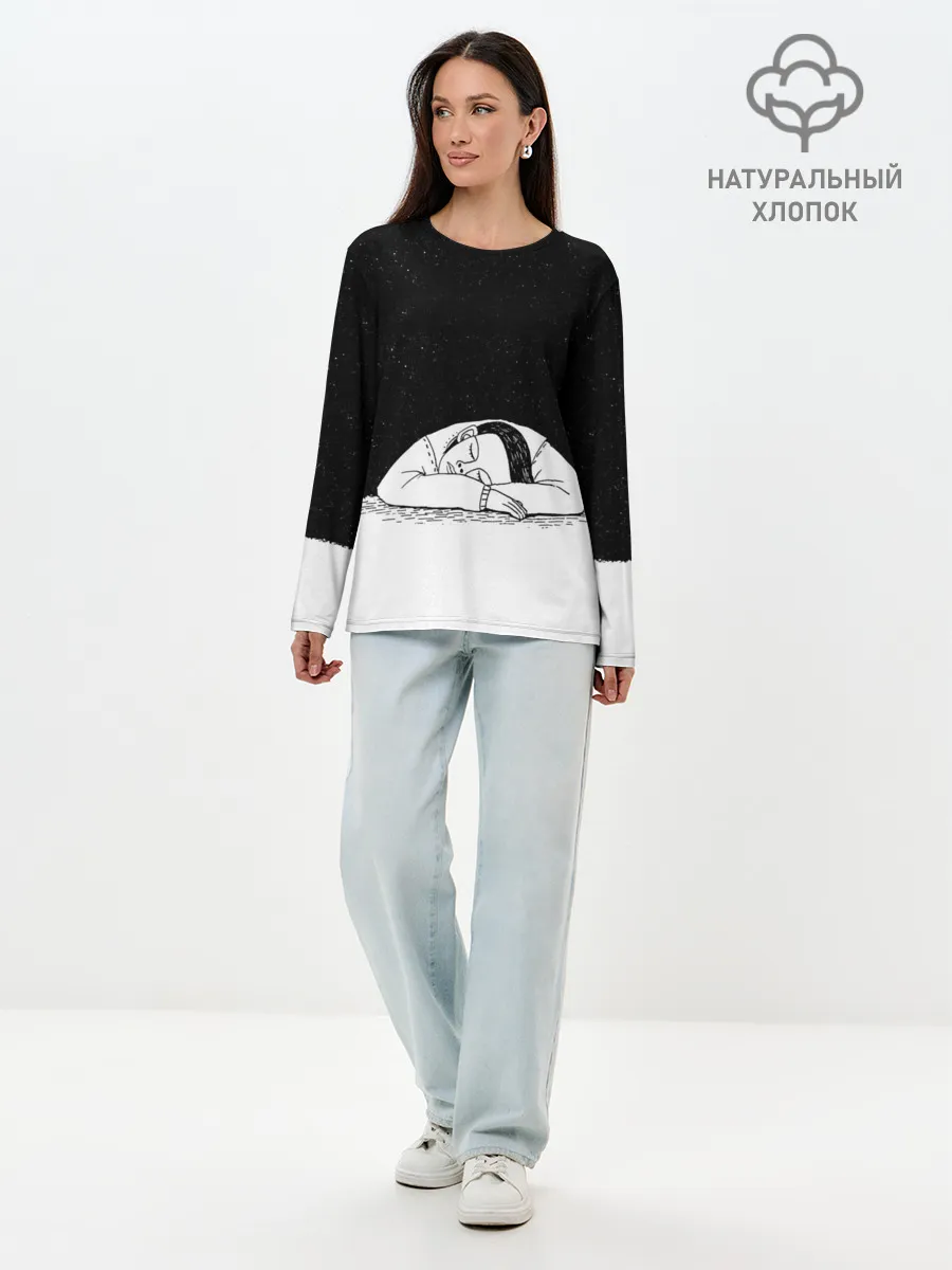 Лонгслив женский. Хлопок / Космический сон