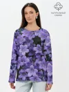 Лонгслив женский. Хлопок / Фиолетовый цвет весны