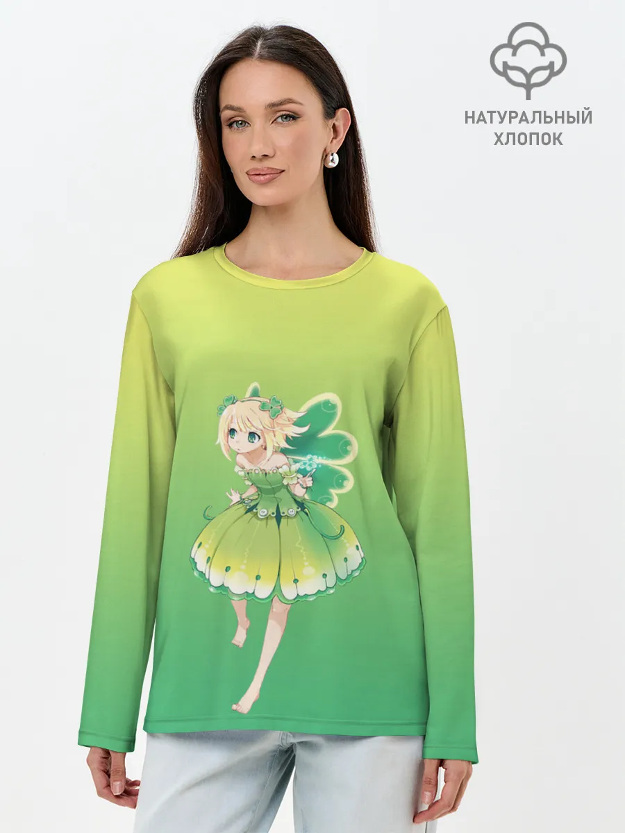 Лонгслив женский. Хлопок / Фея клевера