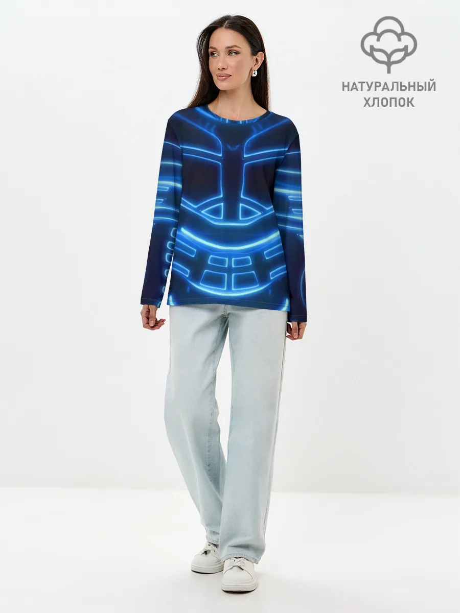 Лонгслив женский. Хлопок / Неоновая броня | Neon Armor