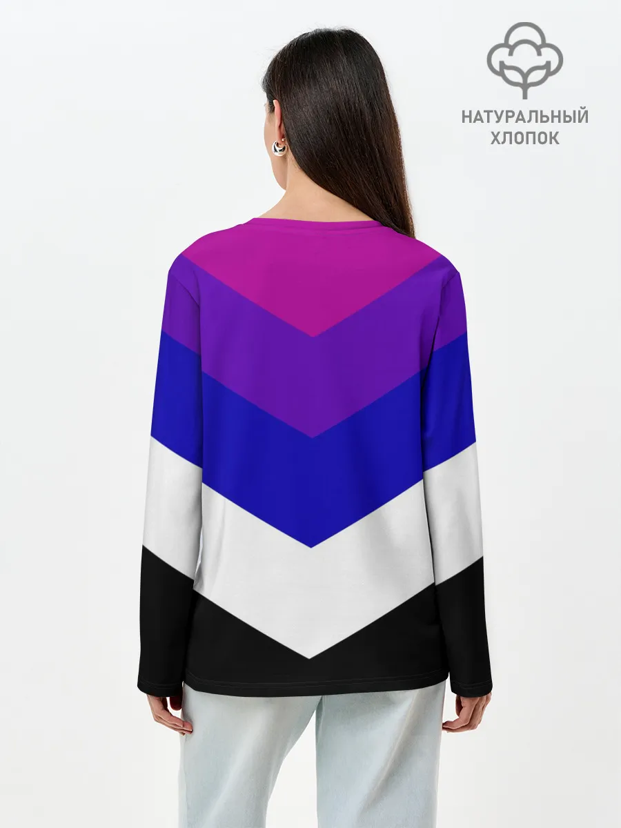 Лонгслив женский. Хлопок / Полосы