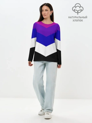 Лонгслив женский. Хлопок / Полосы