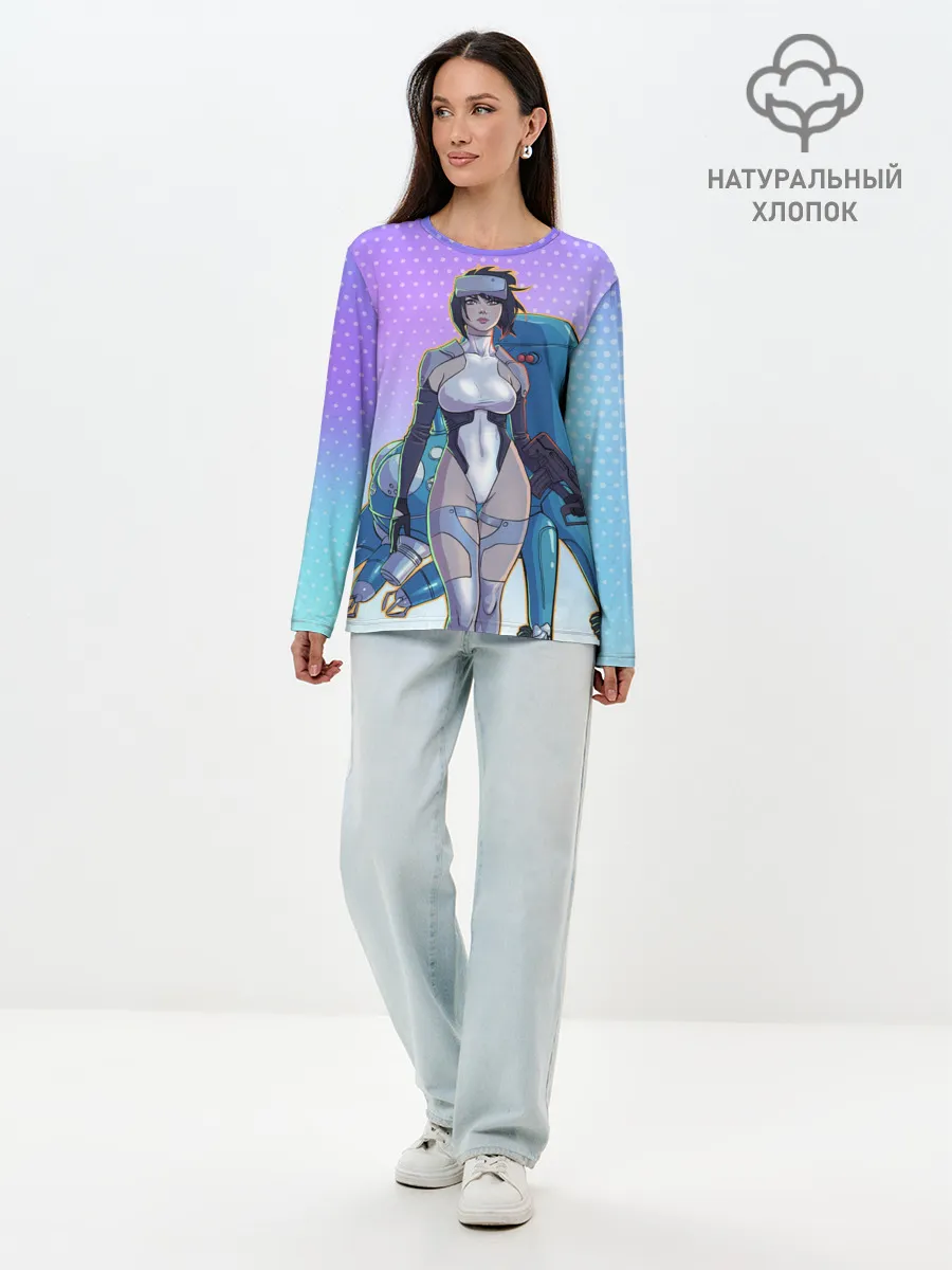 Лонгслив женский. Хлопок / МОТОКО КУСАНАГИ