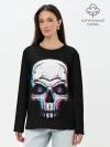 Лонгслив женский. Хлопок / Glitch Skull