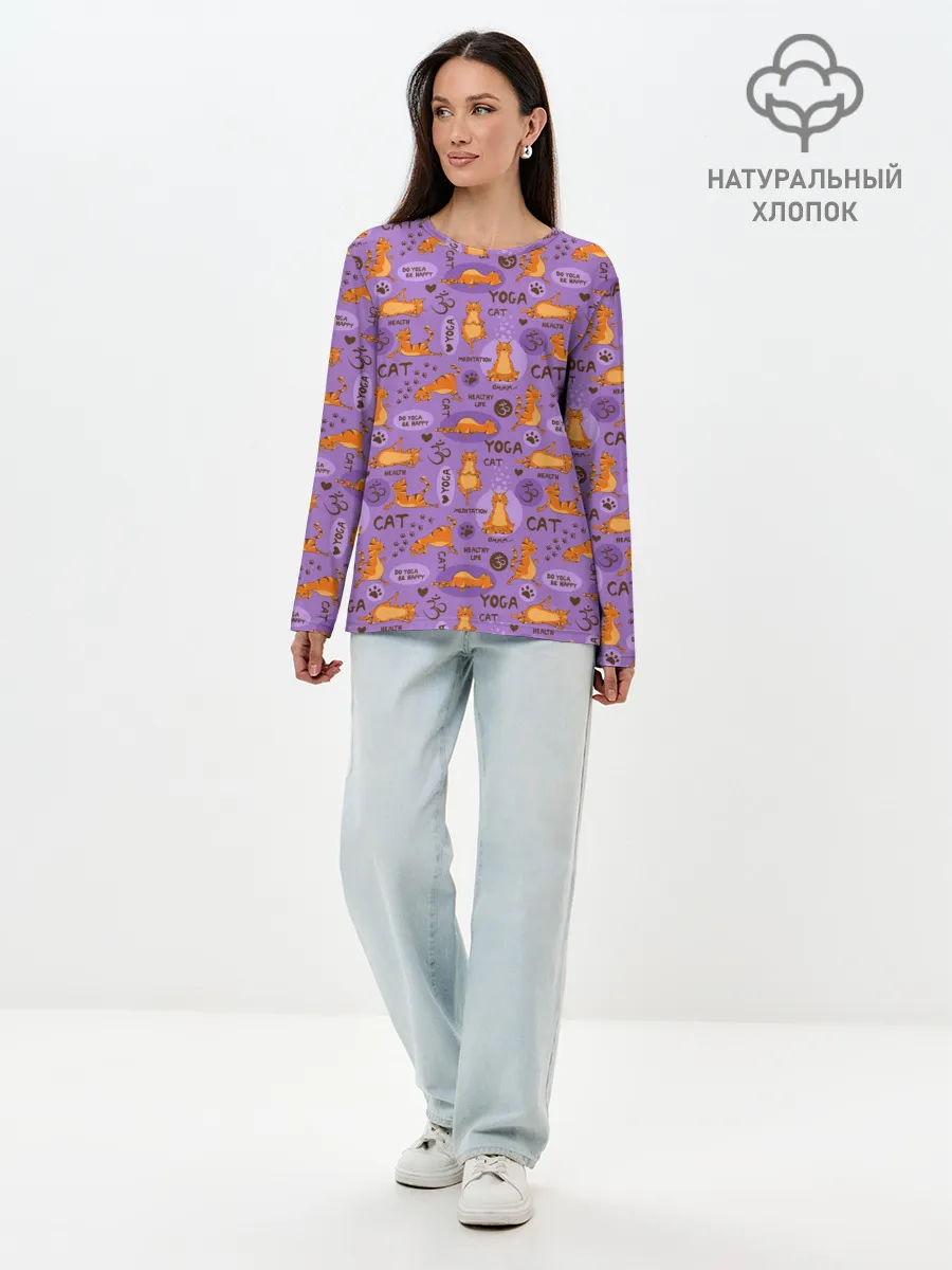 Лонгслив женский. Хлопок / Йога