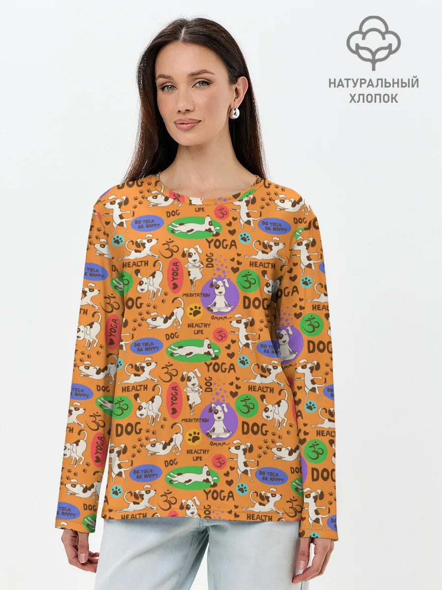 Лонгслив женский. Хлопок / Йога