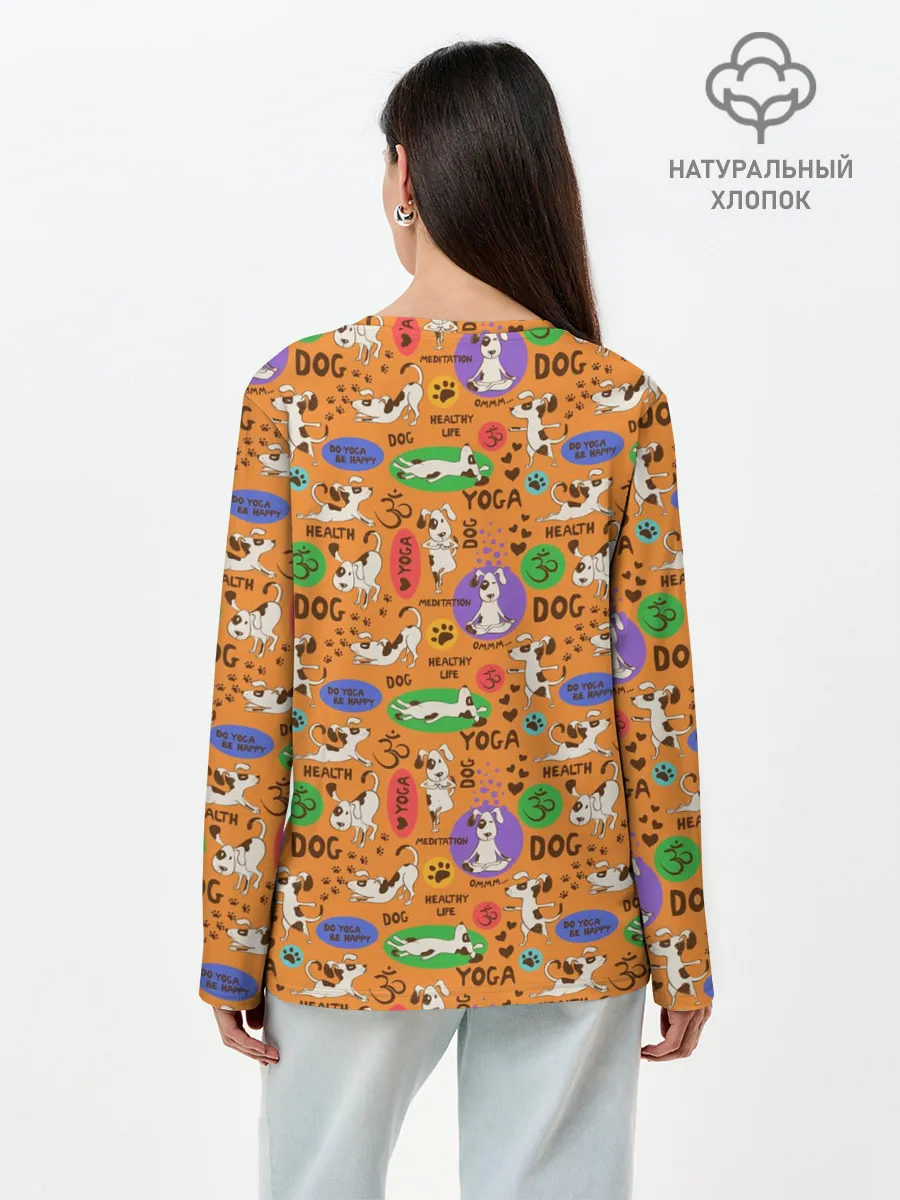 Лонгслив женский. Хлопок / Йога