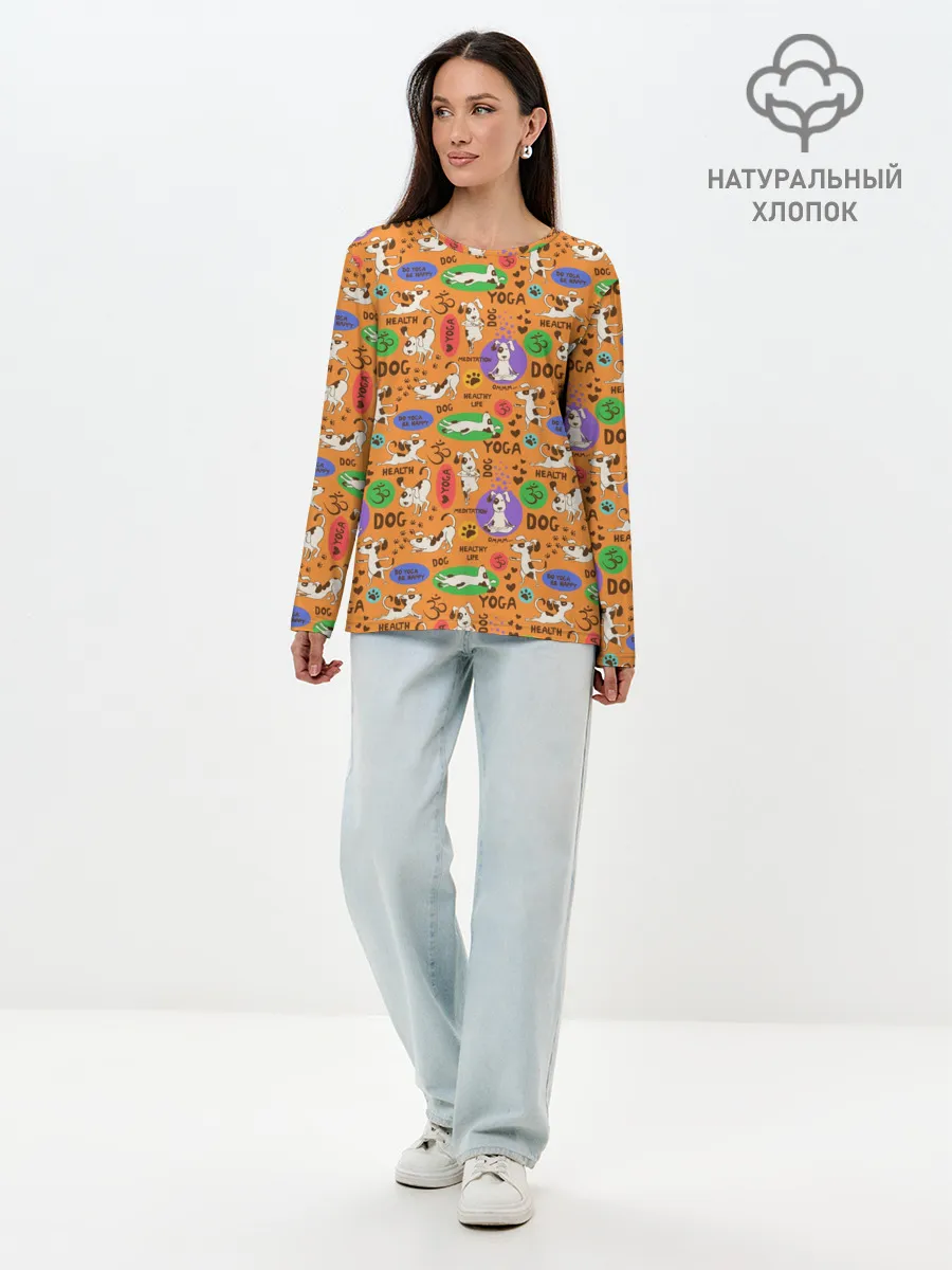 Лонгслив женский. Хлопок / Йога