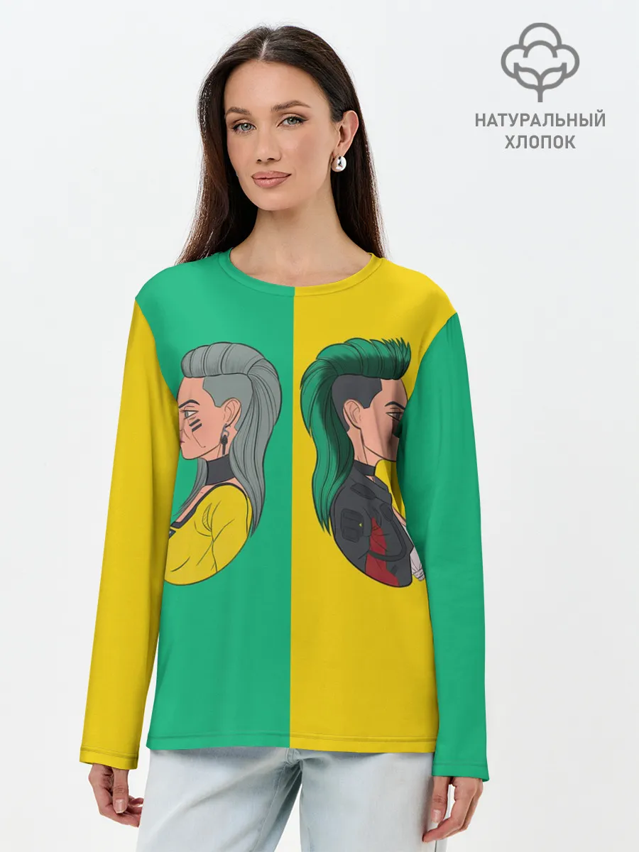 Лонгслив женский. Хлопок / Бестия