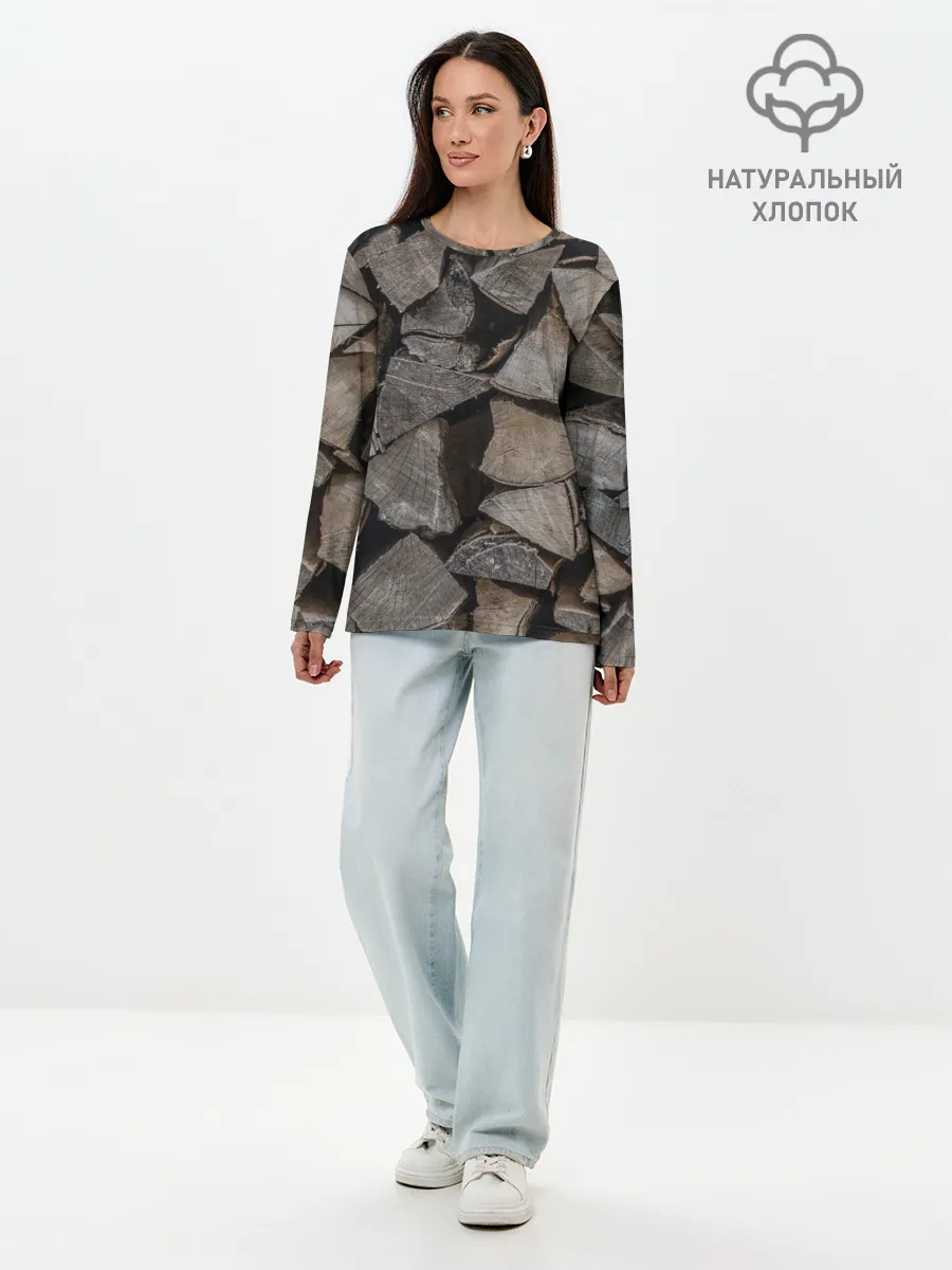 Лонгслив женский. Хлопок / ДРОВА