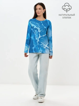 Лонгслив женский. Хлопок / Ледяной