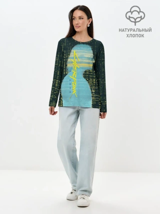 Лонгслив женский. Хлопок / Cyberpunk 2077 | Джонни