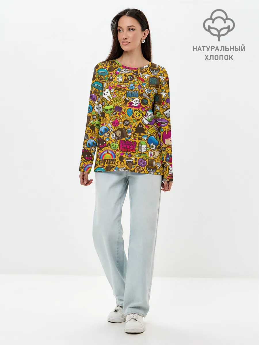 Лонгслив женский. Хлопок / RETRO MIX