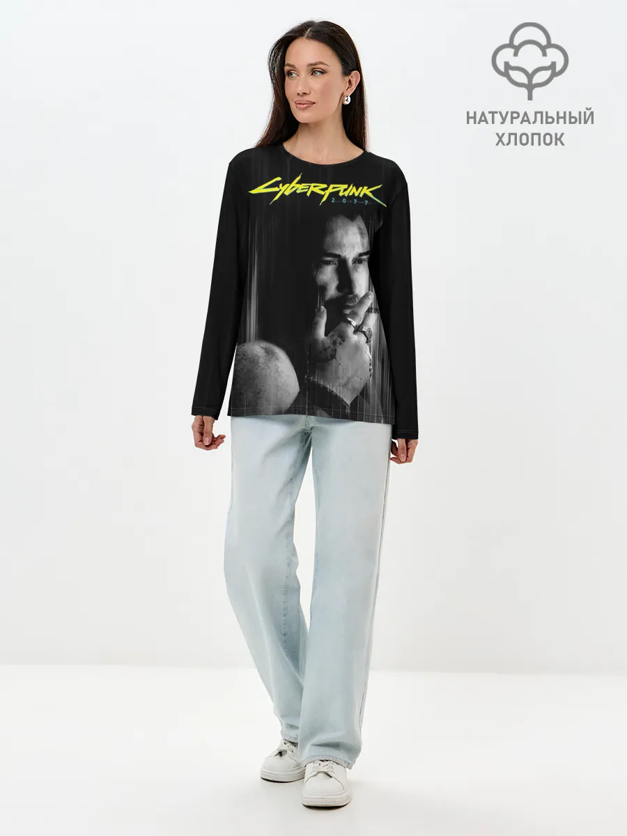 Лонгслив женский. Хлопок / Cyberpunk 2077 | Джонни