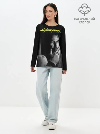 Лонгслив женский. Хлопок / Cyberpunk 2077 | Джонни