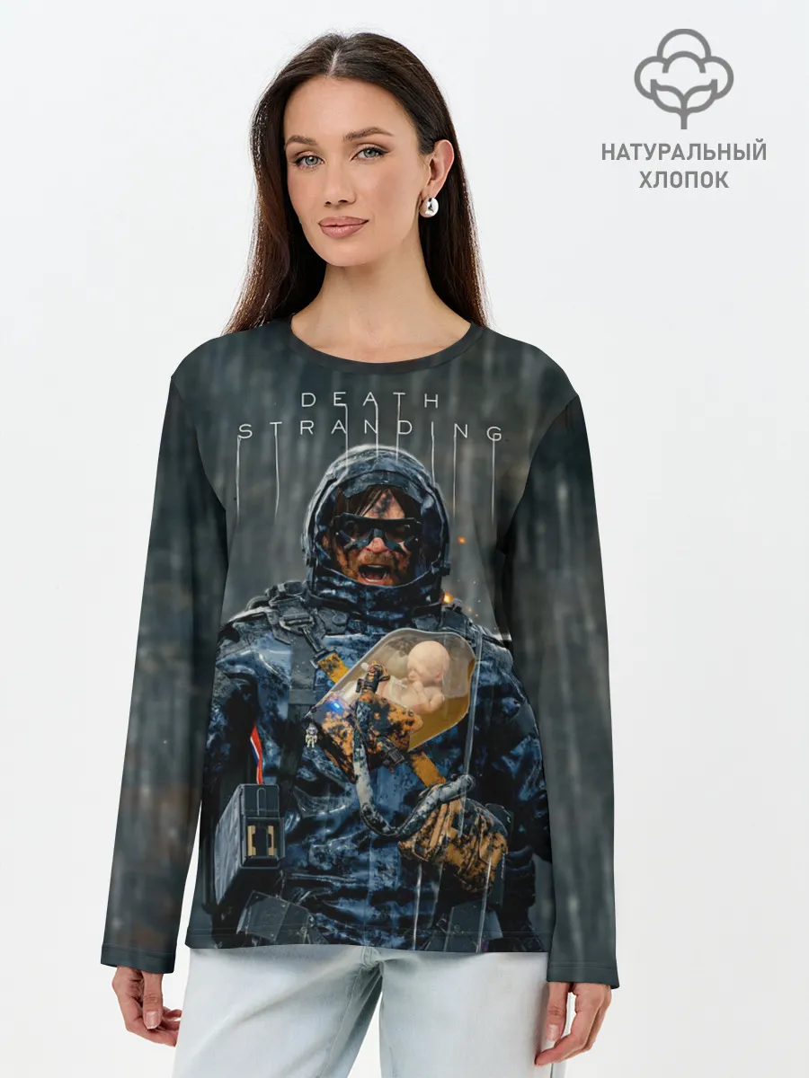 Лонгслив женский. Хлопок / Death Stranding | Сэм