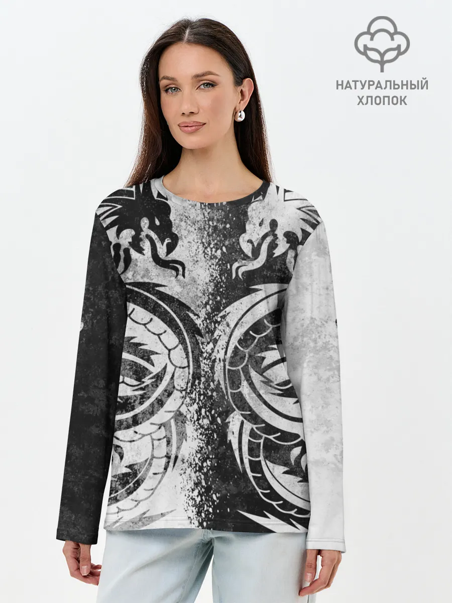 Лонгслив женский. Хлопок / ДРАКОНЫ | DRAGONS