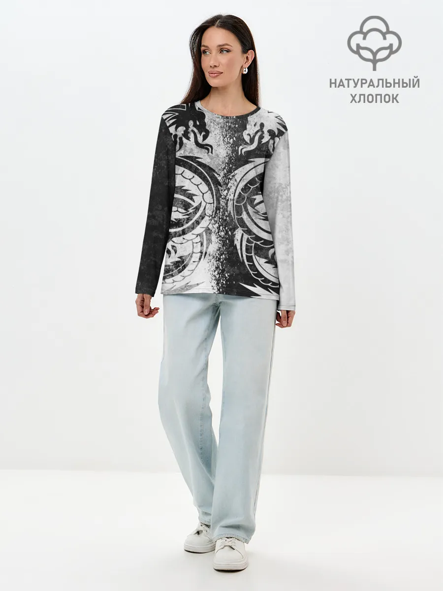 Лонгслив женский. Хлопок / ДРАКОНЫ | DRAGONS