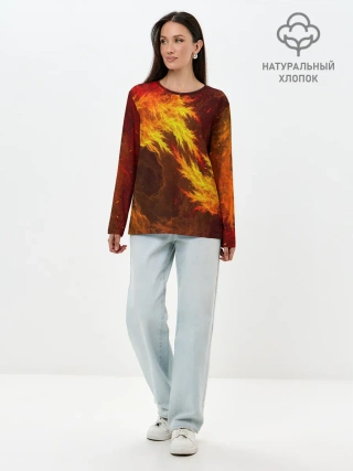Лонгслив женский. Хлопок / Битва огней