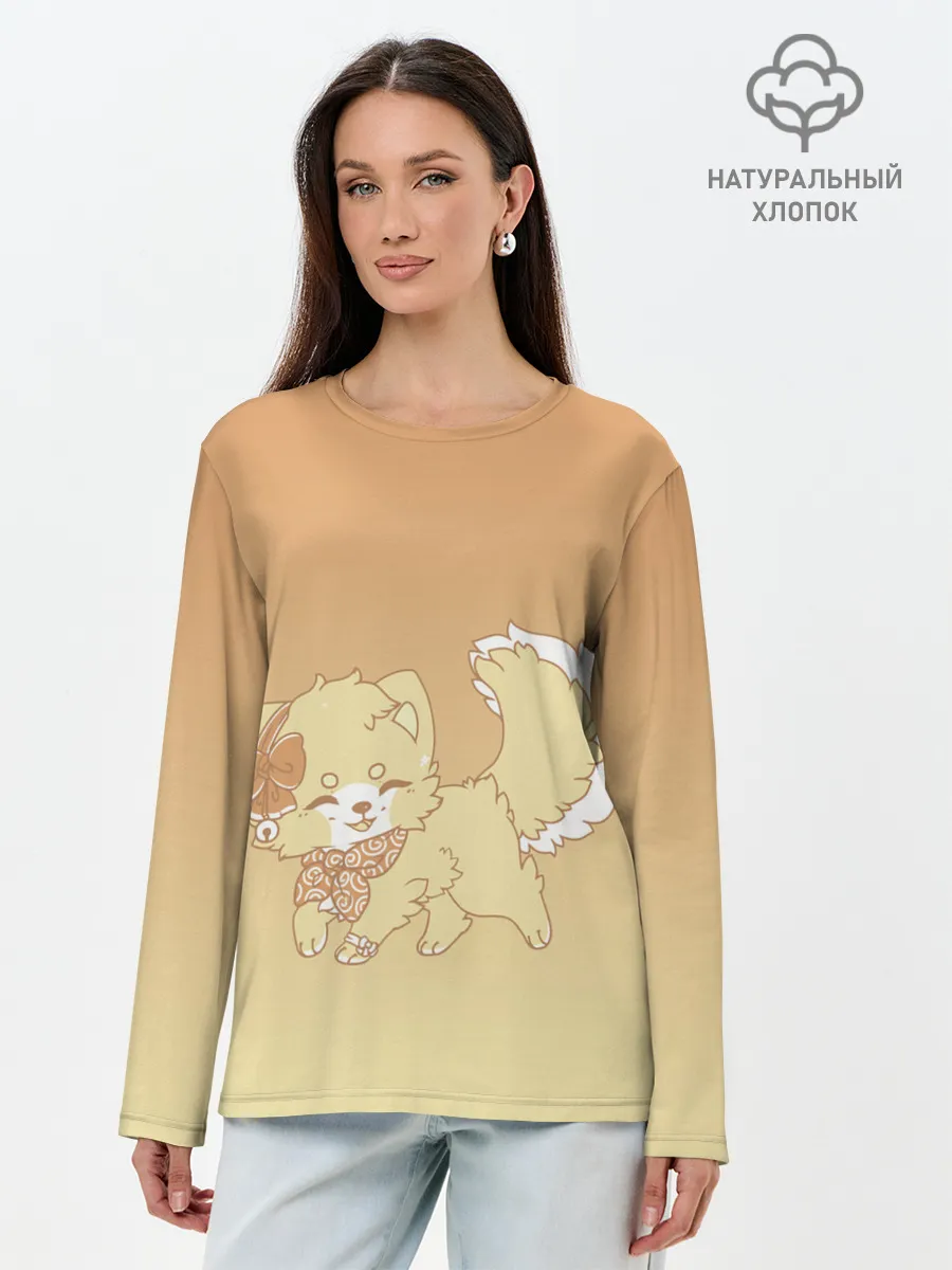 Лонгслив женский. Хлопок / милашный зверек