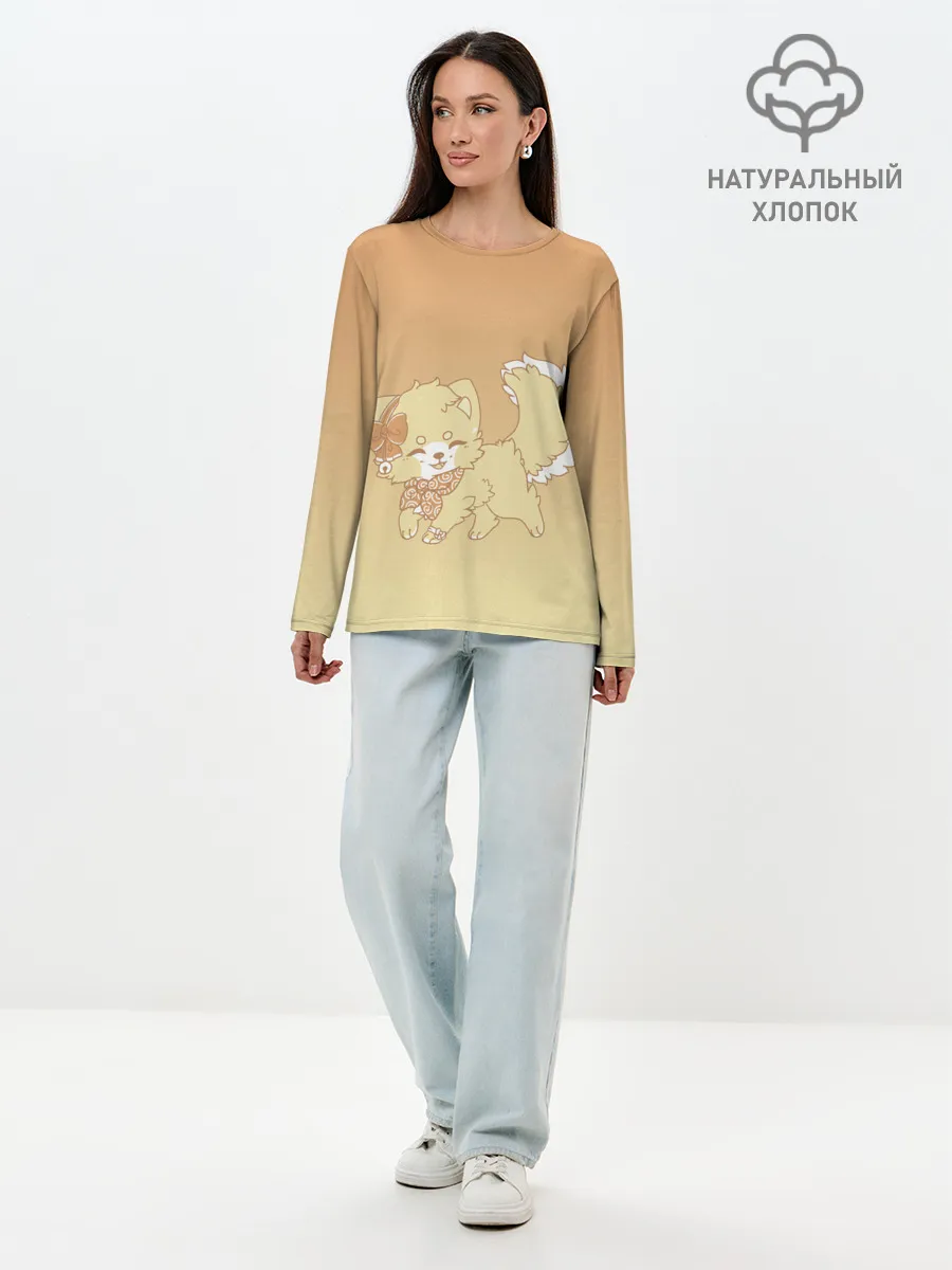 Лонгслив женский. Хлопок / милашный зверек
