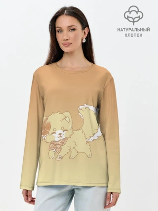 Лонгслив женский. Хлопок / милашный зверек