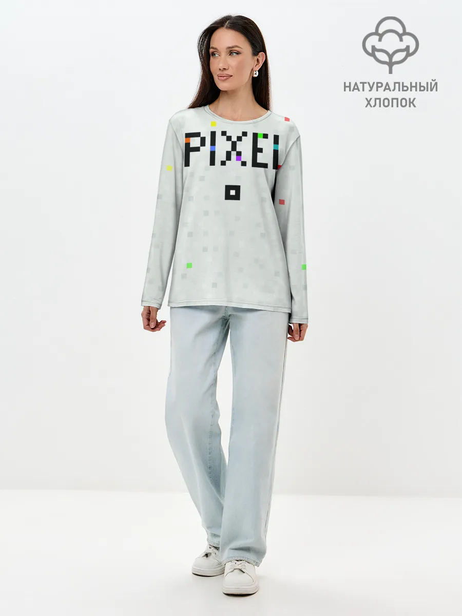 Лонгслив женский. Хлопок / Im a Pixel