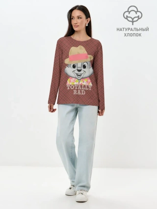 Лонгслив женский. Хлопок / Totally rad