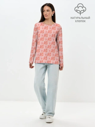 Лонгслив женский. Хлопок / Йога