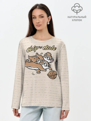 Лонгслив женский. Хлопок / Chip n Dale