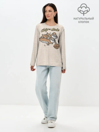 Лонгслив женский. Хлопок / Chip n Dale
