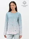 Лонгслив женский. Хлопок / милые звездочки узор