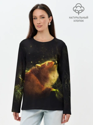 Лонгслив женский. Хлопок / Лисица