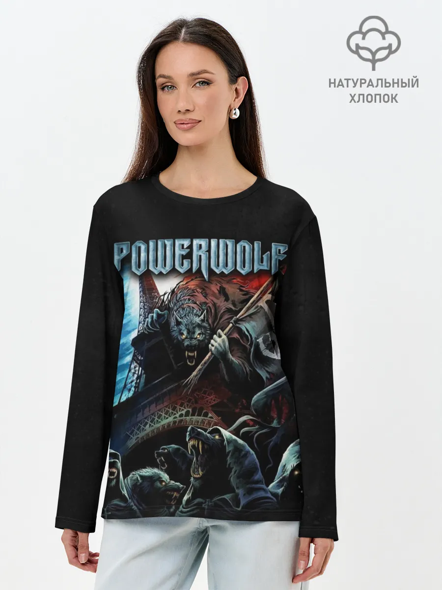 Лонгслив женский. Хлопок / Powerwolf
