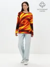 Лонгслив женский. Хлопок / ОГНЕННЫЕ ВОЛНЫ | FIRE STRIPES