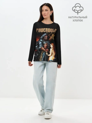 Лонгслив женский. Хлопок / Powerwolf