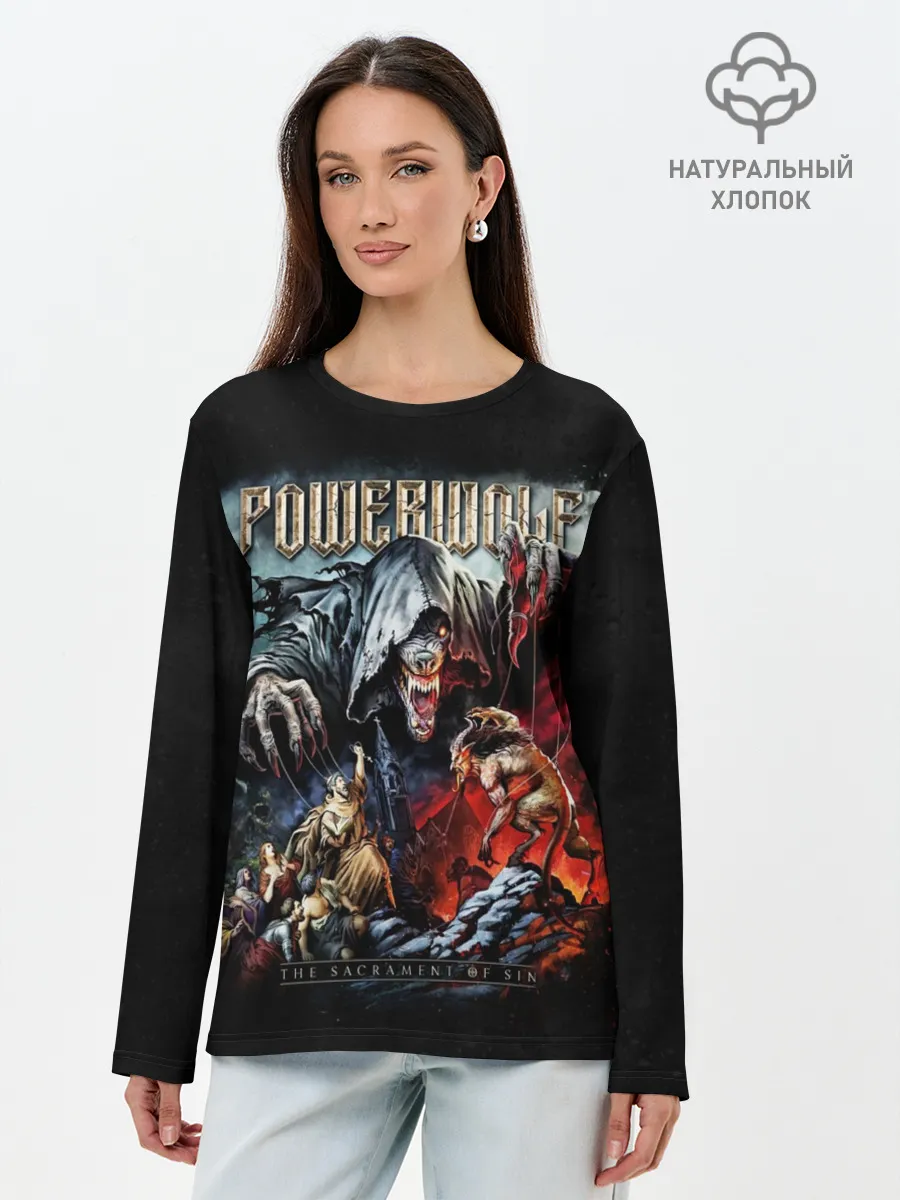 Лонгслив женский. Хлопок / Powerwolf