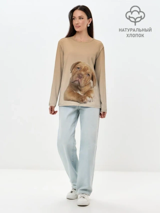 Лонгслив женский. Хлопок / питбуль
