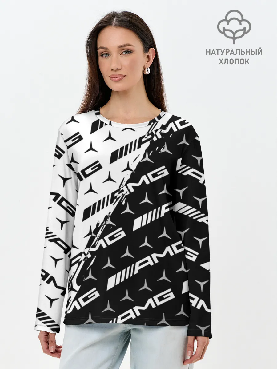 Лонгслив женский. Хлопок / MERCEDES BENZ AMG