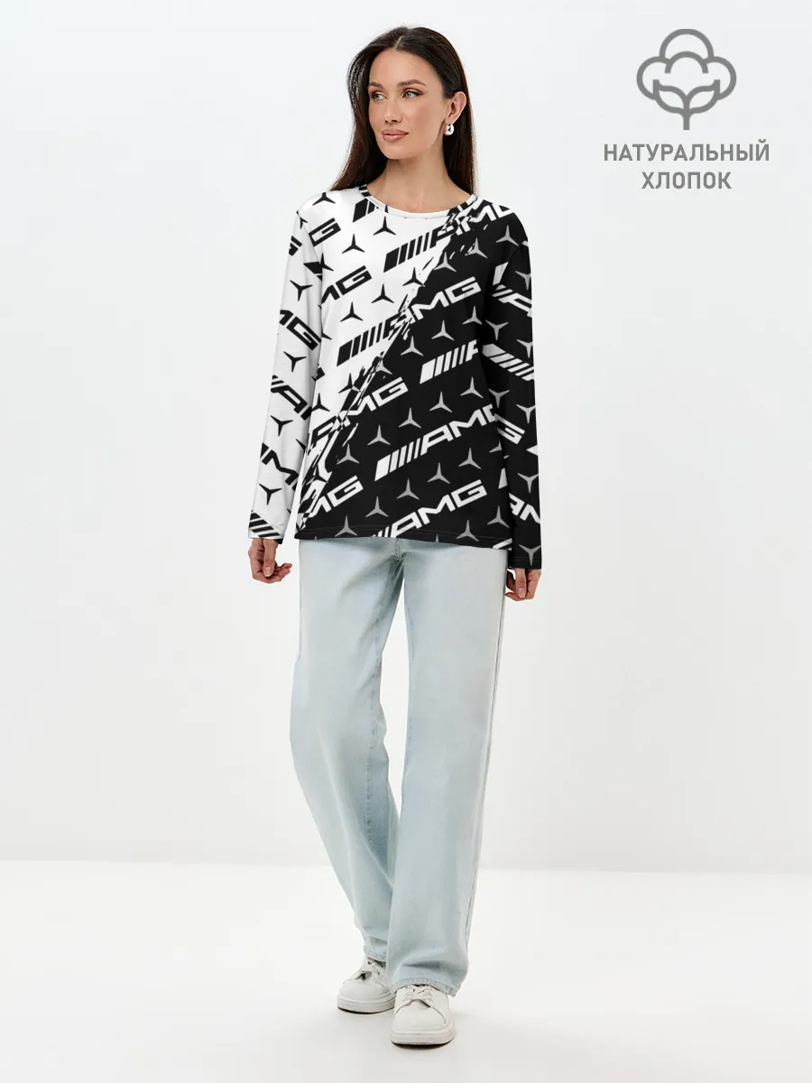 Лонгслив женский. Хлопок / MERCEDES BENZ AMG