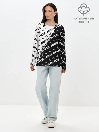 Лонгслив женский. Хлопок / MERCEDES BENZ AMG