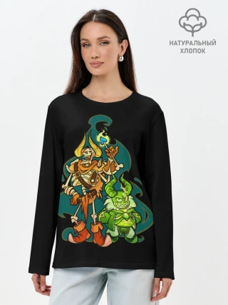 Лонгслив женский. Хлопок / Опасная парочка | Dota 2