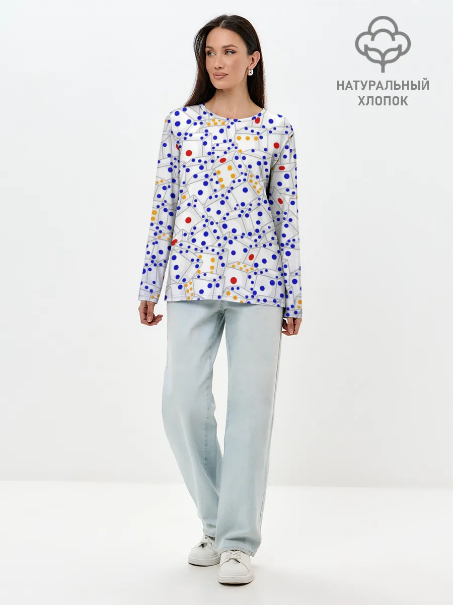 Лонгслив женский. Хлопок / Игральные кубики