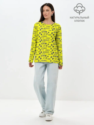 Лонгслив женский. Хлопок / Фитнес