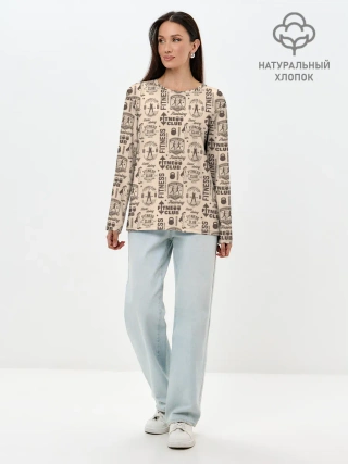 Лонгслив женский. Хлопок / Fitness