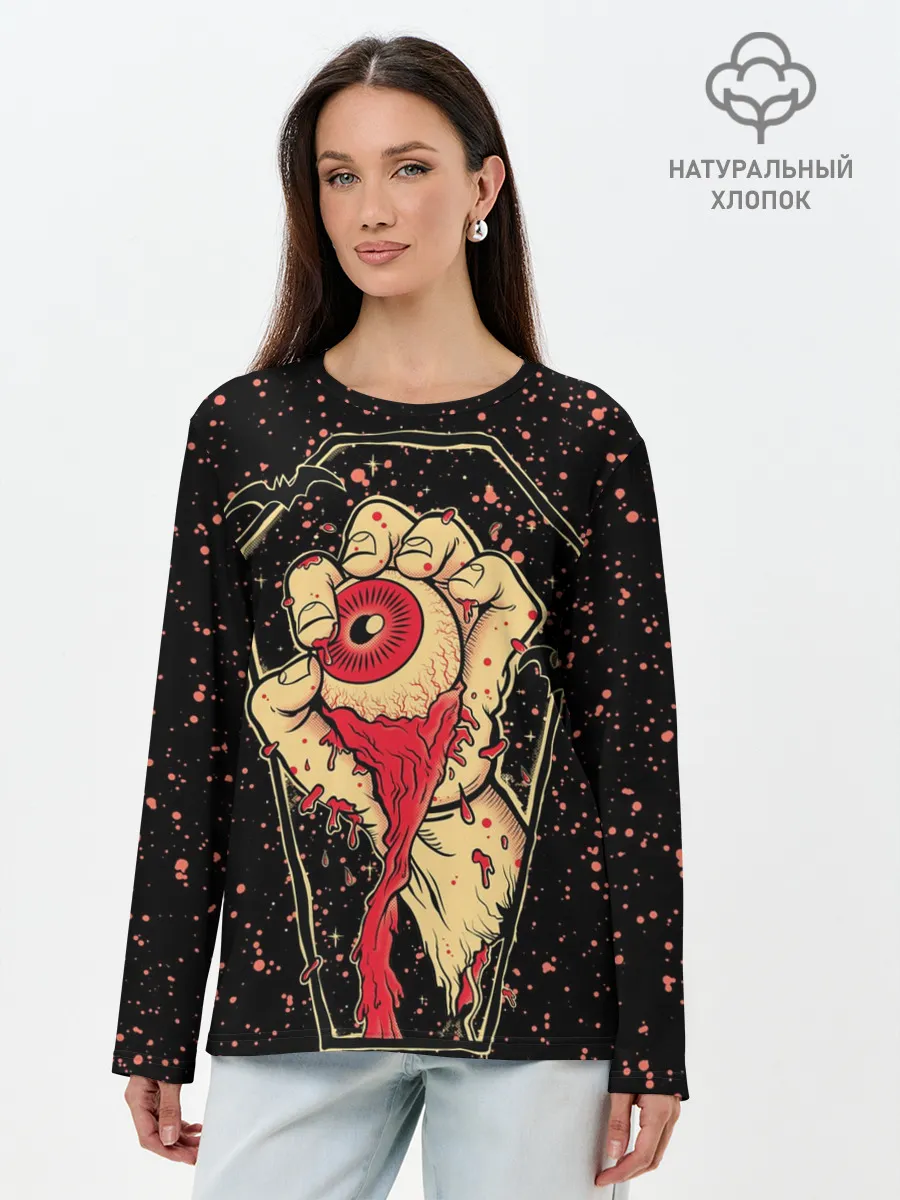 Лонгслив женский. Хлопок / Вырванный Глаз