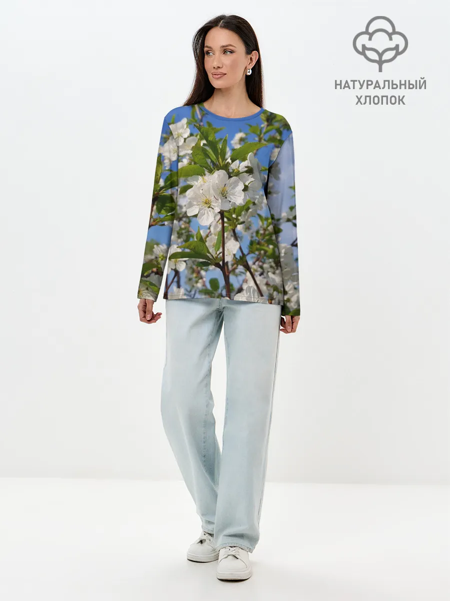 Лонгслив женский. Хлопок / Цвет вишни