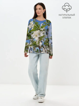 Лонгслив женский. Хлопок / Цвет вишни