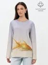 Лонгслив женский. Хлопок / золотая рыбка