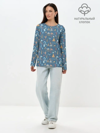 Лонгслив женский. Хлопок / Йога